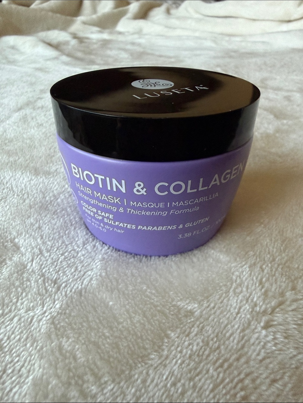 LUSETA Biotin & Collagen Hair Mask, Thickening Formula 3.38 fl oz/100 ml Sealed